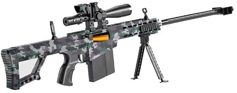 Airsoft Sniper Soft Bullet Gun Jouet M82A1 Projectile Launcher Gun Adulte Levier Action Fusil de Chasse Jouet Pistolet Jouet 1 : 1 Semble Réel, Pistolet Jouet en Mousse (Camouflage)