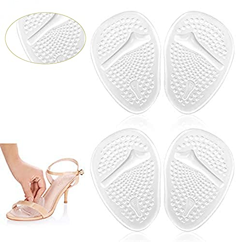 Ballenpolster, 4 Stück Silikon Einlegesohlen für High Heels Soforthilfe bei Vorfuß für die Frauen, Selbstklebende Innensohle Vorfuß zur Schmerzlinderung Schuhpads Transparent