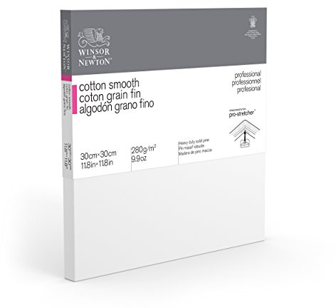 Winsor & Newton 6205024 Professional Keilrahmen Feinkorn, Leinwand mit 280 g/m² aus 100% Baumwolle, 3-fach grundiert für Aquarell, Ölfarben, Acrylfarben - 30 x 30 cm