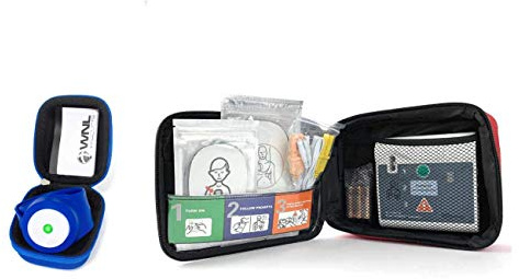WNL Products WL120ES10 & WLCRM Bundle: AED Defibrillator Practi-Trainer Essentials Base Model AED Training Kit & CPR Compression Rate Wrist Monitor Practi-CRM with Blue EVA Carrying Case