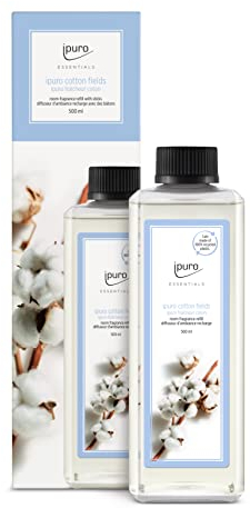 ipuro - Essentials Nachfüller Cotton Fields Raumduft - Refill Raumerfrischer mit Sternanis, Vanilleblume & Geranie, Rose, Veilchen, Zedernholz Duft Aroma - Lufterfrischer Nachfüllflasche 500ml