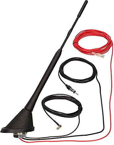 Audioproject A292 - Universal DAB Antenne Auto 24cm 16V Auto Antenne Dach SMB DIN 5m Kabel DAB+ Antenne Verstärker KFZ Autoantenne Dachantenne kompatibel für VW Audi Opel Ford BMW Mini
