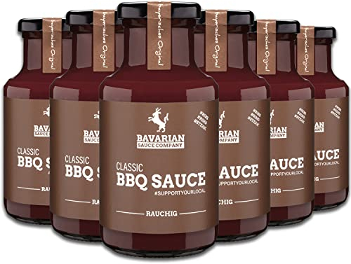 Bavarian Sauce Company Classic BBQ-Sauce 6x250 ml | Grill-Soße mit rauchiger Note | Passt perfekt zu Ribs, Rind & Steak | Barbecue-Sauce made in Germany | Ideal zum Dippen & Marinieren