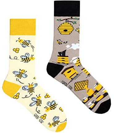Spox Sox - calcetines coloridos, divertidos y extravagantes - un regalo divertido, 36-39, Abejas