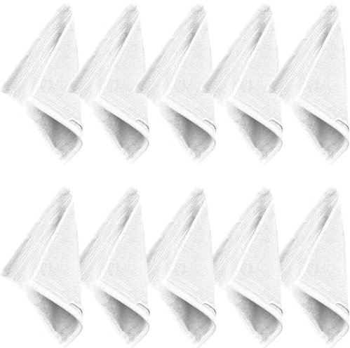 Erwin Müller Seiftuch Heidelberg 10er- Pack, 100% Baumwolle weiß Größe 30x30 cm - weiche Qualität, saugstark und strapazierfähig - praktisch durch Schlaufe