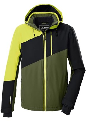 killtec Uomo Giacca da esterno/giacca funzionale con cappuccio con zip e paraneve KSW 32 MN SKI JCKT, waldgrün, L, 43430-000