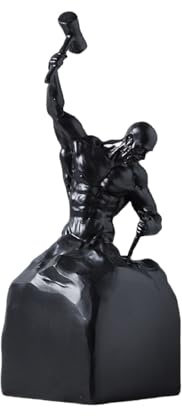 Whbbbj Statua fitness in resina, scultura di figura autointagliata, statua di uomo fitness, artigianato del corpo umano, statuette di uomini creativi minimalisti, statua moderna autointagliata(Black)
