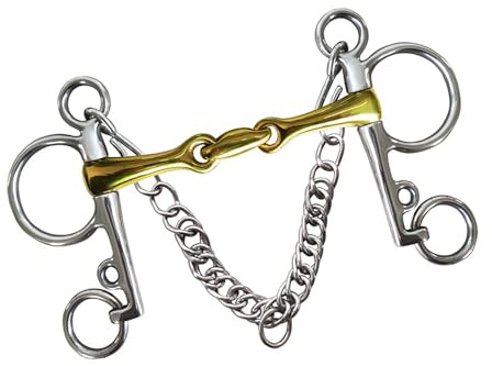 YUPEIUKLI - Bocado de Acero Inoxidable para Caballos con Almohadillas de Silicona Suave para Bocas sensibles, Mejora el Control del Equipo de Entrenamiento.