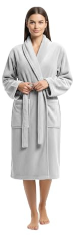 Star and Stripes Ash Grey Terry Towelling bathrobe PLUS Slippers Terry Towel Bathrobe S/M