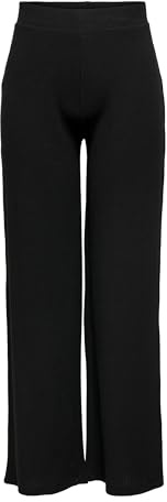 Only ONLNELLA Wide Pant Noos Jrs Pantaloni, Black, XS Donna
