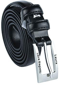 Biagiotti Cintura Donna Sottile in Vera Pelle, Accorciabile con Scatola (Nero 2 cm, L (115 cm))
