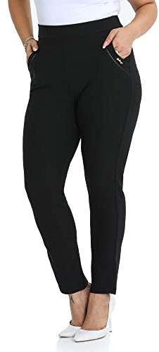 Kendindza Collection Pantaloni da donna eleganti con elastico in vita e tasche, XXL