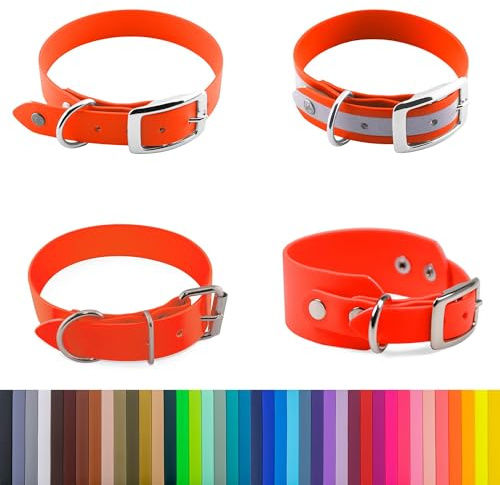 LENNIE 19mm breites Biothane Hunde-Halsband, Doppelstegschnalle, personalisiert mit Namen/Telefonnummer, schmutz-Wasser-abweisend