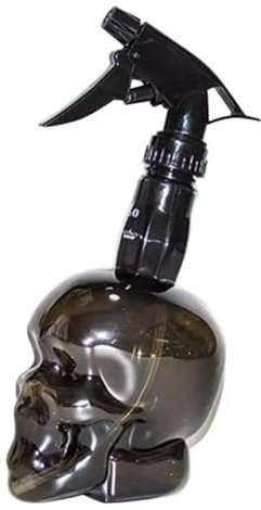 Spray Bottle 500ML Plastic for Hairdressing Plants Home Skull Head Design Barber Watering Can (Grey)