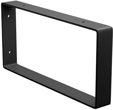Amig - Soporte Rectangular para Estantes Industriales - 126 x 261 x 30 mm - Acero Negro Mate - Soporte Estantería Pared - Diseño Funcional y Resistente - Ideal para Estanterías de Pared