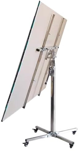 lève plaque de placo Cric réglable pour cloisons sèches pour plafond – Cric de levage pour panneaux de cloisons sèches avec 4 roulettes verrouillables – Capacité de poids de 50 kg, palan de panneau de