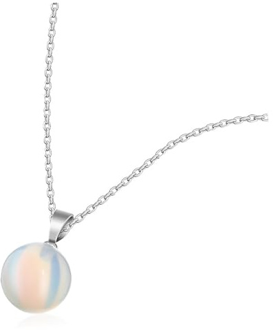 Tofficu Mondstein Halskette Damen Mit Zartem Anhänger Langlebige Kette Minimalistisches Design Inklusive Geschenkbox Elegante Frauen Halskette Für Alltag Und Besondere Anlässe