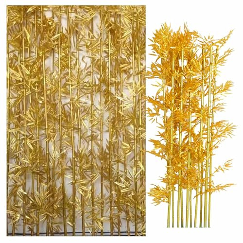 SRDCAIM 10 Bastoncini di bambù Artificiale Dorato, bambù Artificiale Piante Recinzione per la Privacy, divisorio per Lo Spazio, per Patio, Giardino, terrazza, Cortile, Ingresso(80cm/2.6ft)