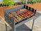 Barbecue portatile a carbonella, grande doppia griglia di cottura con altezza regolabile, ruote girevoli, tavolino, nero