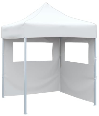 Professionellt hopfällbart festtält med 2 sidoväggar 2 x 2 m stålvit