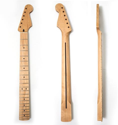 Manche de guitare électrique Fender Stratocaster en érable de qualité supérieure, 22 frettes jumbo moyennes, rayon 35,6 cm, écrou en os, trous d'accordeur 10 mm