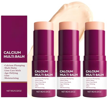 Calcium Multi Balm Stick,Wrinkle Core Stick Anti-Aging Face Balm, Barrier Repair Moisturizing Hydrating Skincare Sti/ck for Dry Sensitive Skin, Firming Eye Neck Treatment (3PCS)