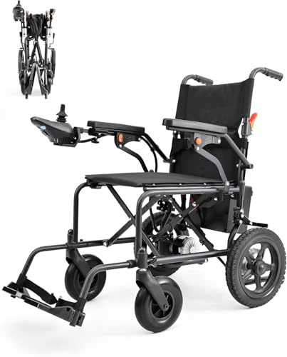 Fauteuil roulant électrique pliable avec sièges plus larges, capacité de poids de 120,2 kg, double moteur de 250 W, portée de 25,5 km, fauteuil roulant électrique léger pour adultes et personnes âgées