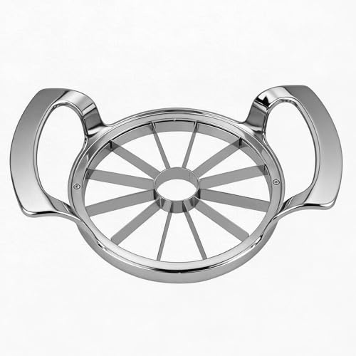 Tazoueoo Cortador y Descorazonador de Manzanas, Cortador de Acero Inoxidable Sólido con 12 Cuchillas Afiladas, Herramienta Profesional de 12 Gajos con Apertura de 12cm, Apto para Lavavajillas