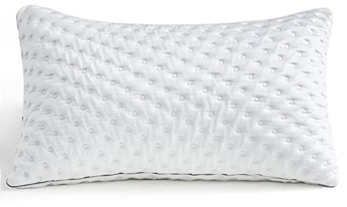 BedStory kuddar - strimlad minnesskum kudde för nack- och axelsmärtlindring, allergivänlig och kylande sängkudde - 40 x 70 cm