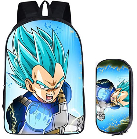 WANHONGYUE Dragon Ball Anime Image Backpack Set Sac d'école Cartable Boîte de Papeterie Sac à Dos d'écolier + Trousse /6