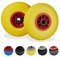 relaxdays Set di 2 Ruote per Carriola, Pneumatici di Gomma Piena Antipanne, ASSE 25mm, Max.150 kg, 260x85mm, Giallo-Rosso