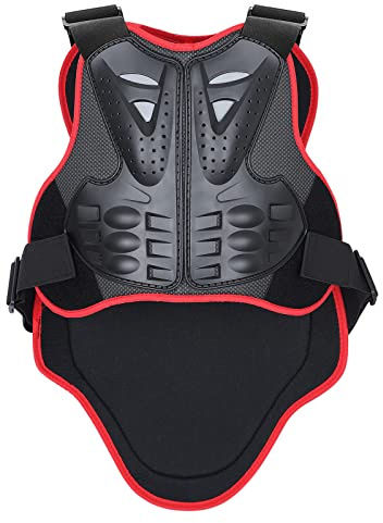 PELLOR Sports Chest Back Spine Chest Protector Vest Anti-Fall Motorcycle Protective Gear Motocross Dirt Bike Body Guard Vest for Cycling Skiing Riding Skateboarding