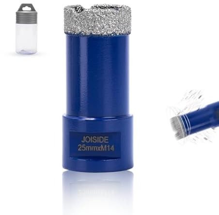 Broca de diamante con 25 mm x M14,Broca para azulejos, gres porcelánico, para cerámica, granito, vidrio, porcelana, amoladora angular
