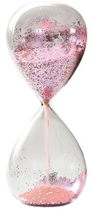 JISADER Temporizador de reloj de arena con purpurina, reloj de arena para entretenimiento, decoración de mesa, temporizador de arena para regalo de, Rosa