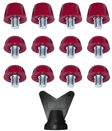 predolo 12x Tacchetti da Calcio Scarpe da Pista Chiodate Universali per Terreni Compatti M5 Filettati Antiscivolo per Scarpe da Calcio per Sport all'aperto al, Rosso scuro