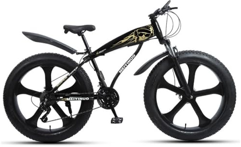 Kcolic Bicicleta Montaña 26 Pulgadas, Bicicleta Variable 21 Velocidades, Neumático Ancho 4,0, ATV para Nieve, Bicicleta Deportiva Todo Terreno, Ligera Y Antigolpes B,26in