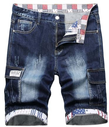 Pantalones Cortos Hombre Vaqueros Roto Mezclilla Pants Pantalones Cortos Verano Shorts Moda Tendencia Pantalones Corto Hombre Deporte Vintage Pants Jeans Deporte Corte Holgado