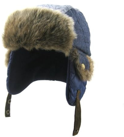 Chapka Chapeau d'hiver pour Enfants, Bonnet Aviateur Russe avec Cache-Oreilles, Chapeau de Trappeur Coupe-Vent, Chapeau Chaud Casquette Ski pour Bébé Garçons Fille (FR/ES, Numérique, 55, Bleu)