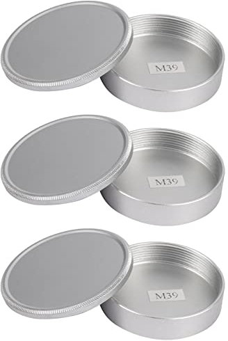 SAROAD 3 tapas de metal y tapa de objetivo para tornillo M39 Ltm Mcm39S (plateado)