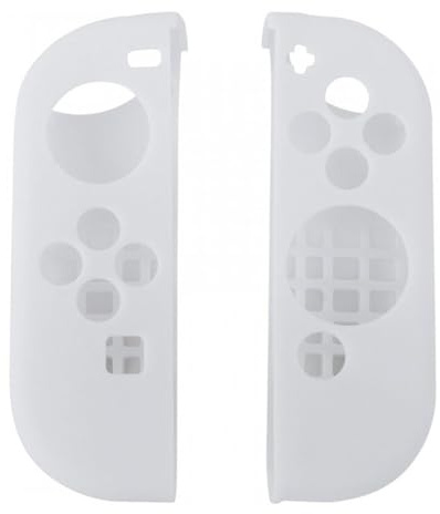 Straße Game Housse Silicone Blanche pour Joy-Con Nintendo Switch – Étui Souple Antichoc pour Manettes Gauche et Droite