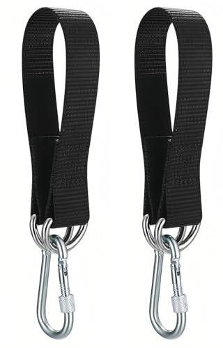 Correas de Hamacas 2 Piezas Soporte Hamaca Correas para Colgar de Árbol, Correa de Columpios de Árbol con Mosquetones y Anillos en D, para Acampar Columpios y Hamaca Interior y Exterior,33,5 x 2,5 cm