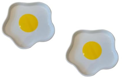 TOPPERFUN 2 Pezzi Piatto d'uovo in camicia piccolo mano per prima colazione ovale decorativo vassoio da servizio in ceramica piatto interessante di servizio vintage da servizio