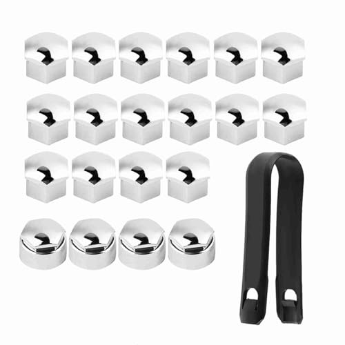 Gegong Tapas de tuerca de rueda de 17 mm / 20 piezas de cubierta de cubierta de vehículo/tapas de protección de tornillo automotriz/accesorios para barrera de polvo del cubo / (Plata)