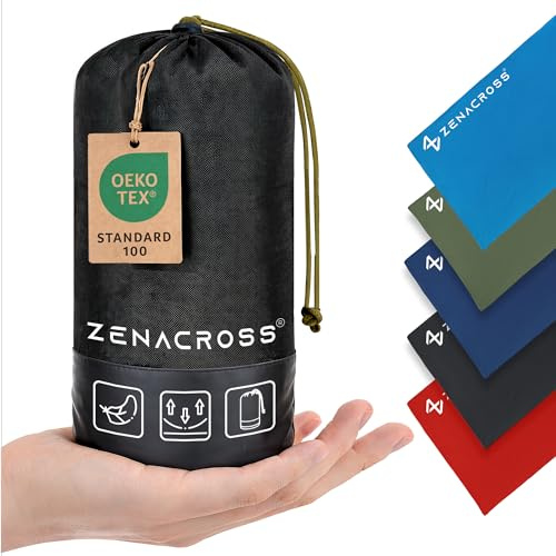 ZENACROSS Sábana para Saco De Dormir Ultraligero de Microfibra - Saco Sabana con Comparimiento de Almohada Agregado - Sabana Saco para Viajar, Verano