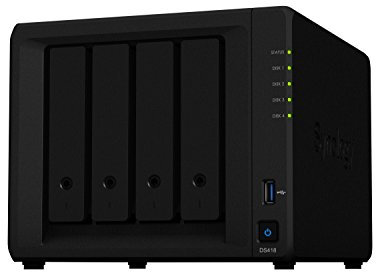 Synology DiskStation DS418 Ethernet Mini Tower Negro NAS - Unidad RAID (40 TB, Unidad de disco duro, Unidad de disco duro, SSD, Serial ATA III, 10000 GB, 2.5/3.5)