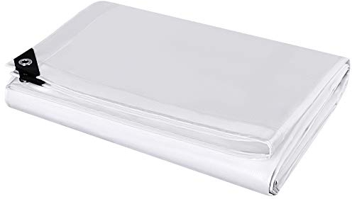 Telo Idrorepellente Esterno, Telone Occhiellato Idrorepellente Rinforzato PE 180/280 g/m², Telo Protettivo Multiuso per Barche, Legno, Piscina, Mobili da giardino, Auto (Bianco, 2x3m(180g/m2))