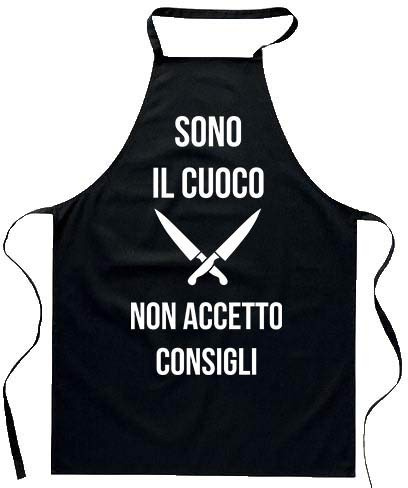 bubbleshirt Grembiule da Cucina Divertente Sono Il Cuoco Non Accetto Consigli - Grembiule Uomo e Donna – in Poliestere - Idea Regalo Ironica per Fornelli e Barbecue