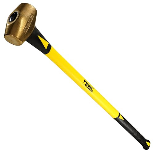 ABC HAMMERS 6 lb Brass Sledge Hammer, 36 Length, Fiberglass Handle