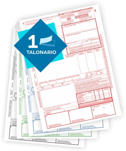 CMR - TALONARIO - Transport international - Autocopiatifs - 4 pages numérotées, Rouge, bleu, vert, noir
