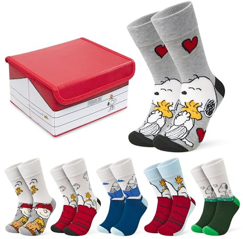 Peanuts Snoopy Damen Socken, weich und atmungsaktiv, lustige Damensocken, 6er-Pack